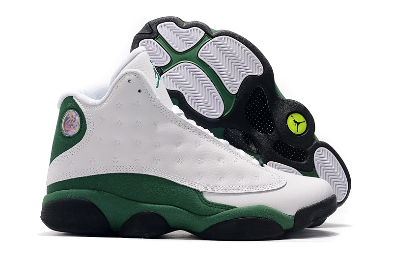 2019 Air Jordan 13 Retro White Green Black Shoes - Click Image to Close